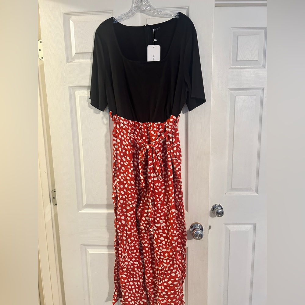 Black and Red Polka Dot Jumpsuit